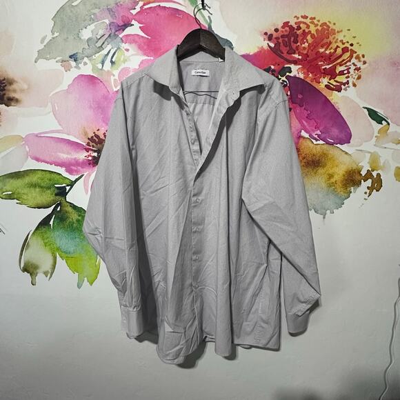 Calvin Klein Other - Calvin Klein Cotton Shirt 19 36/37 Big & Tall Performance No Iron Buttonup Dress